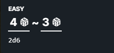A dice roll of two six-sided dice for a total of seven.